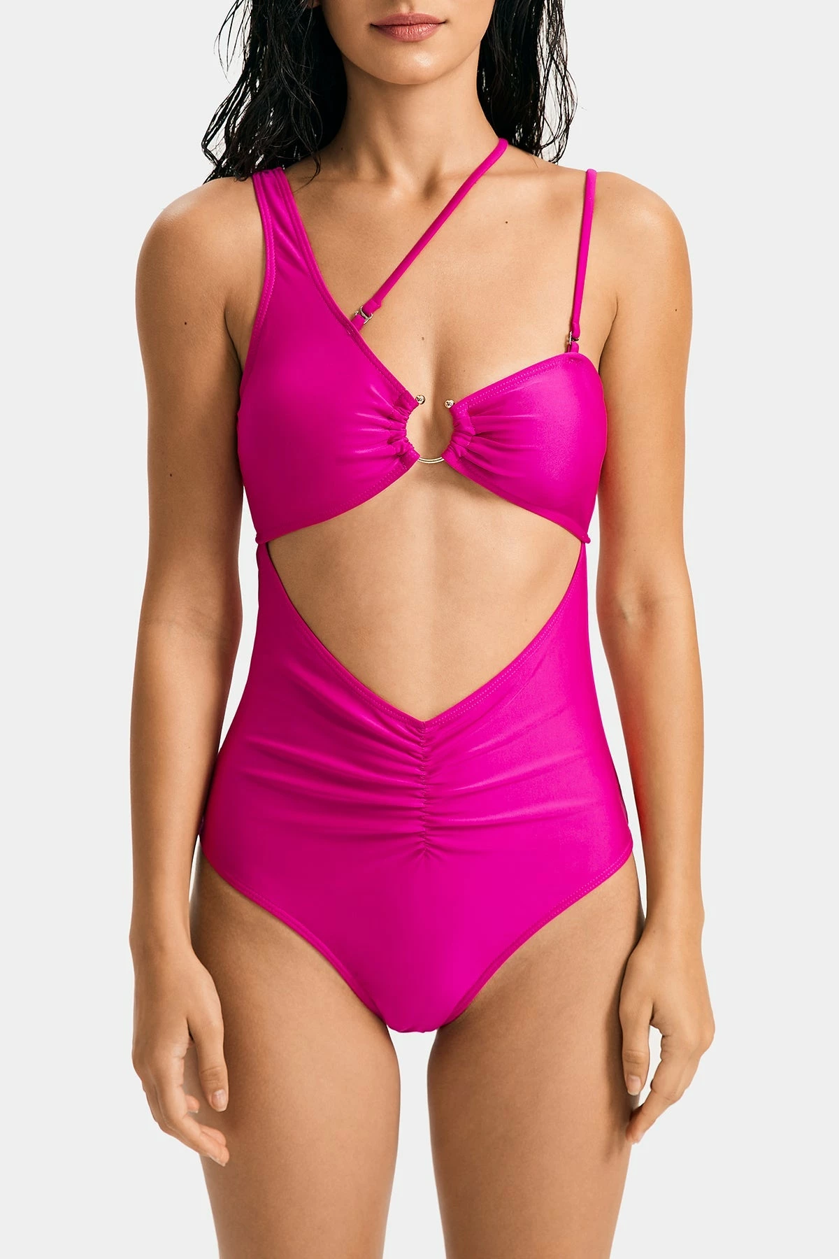 Solado Asymmetrical Neck Cut Out Solid One-piece Swimsuit 11 Solado Asymmetrical Neck Cut Out Solid One-piece Swimsuit - Image 11