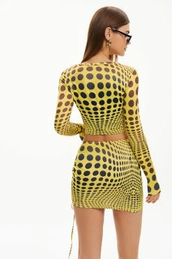 Alternative view of Solado Polka Dot Crop Top & Drawstring Ruched Skirt Set