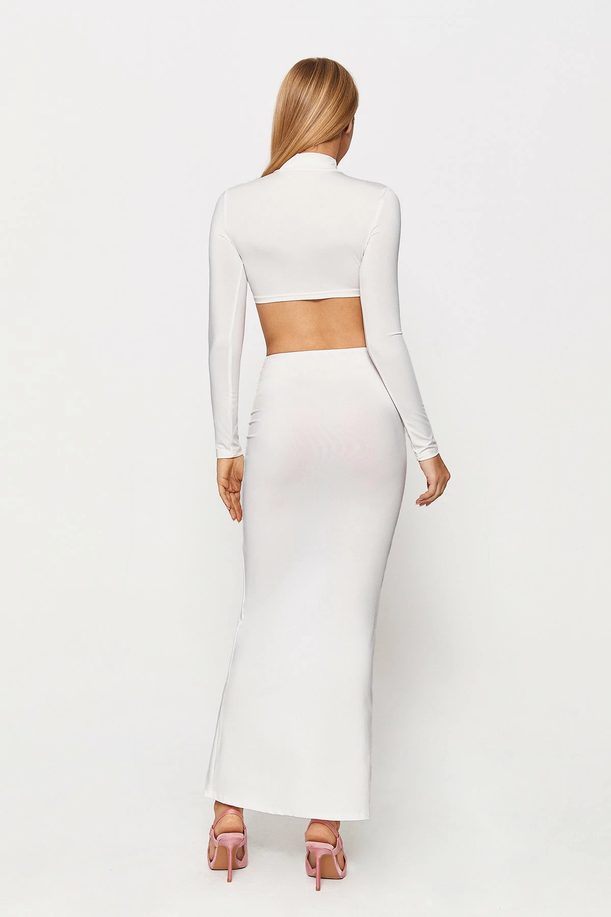 Solado Solid Crop Top & Ruched Maxi Skirt Set 9 Solado Solid Crop Top & Ruched Maxi Skirt Set - Image 9