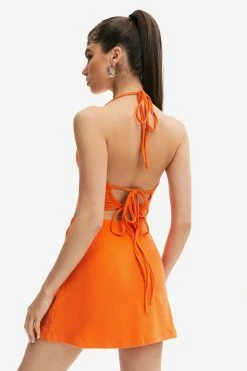 Alternative view of Solado Halter Neck Backless Crop Top & Solid Skirt Set