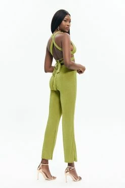 Alternative view of Solado Tie Back Corset Top & Solid Flared Pants Set