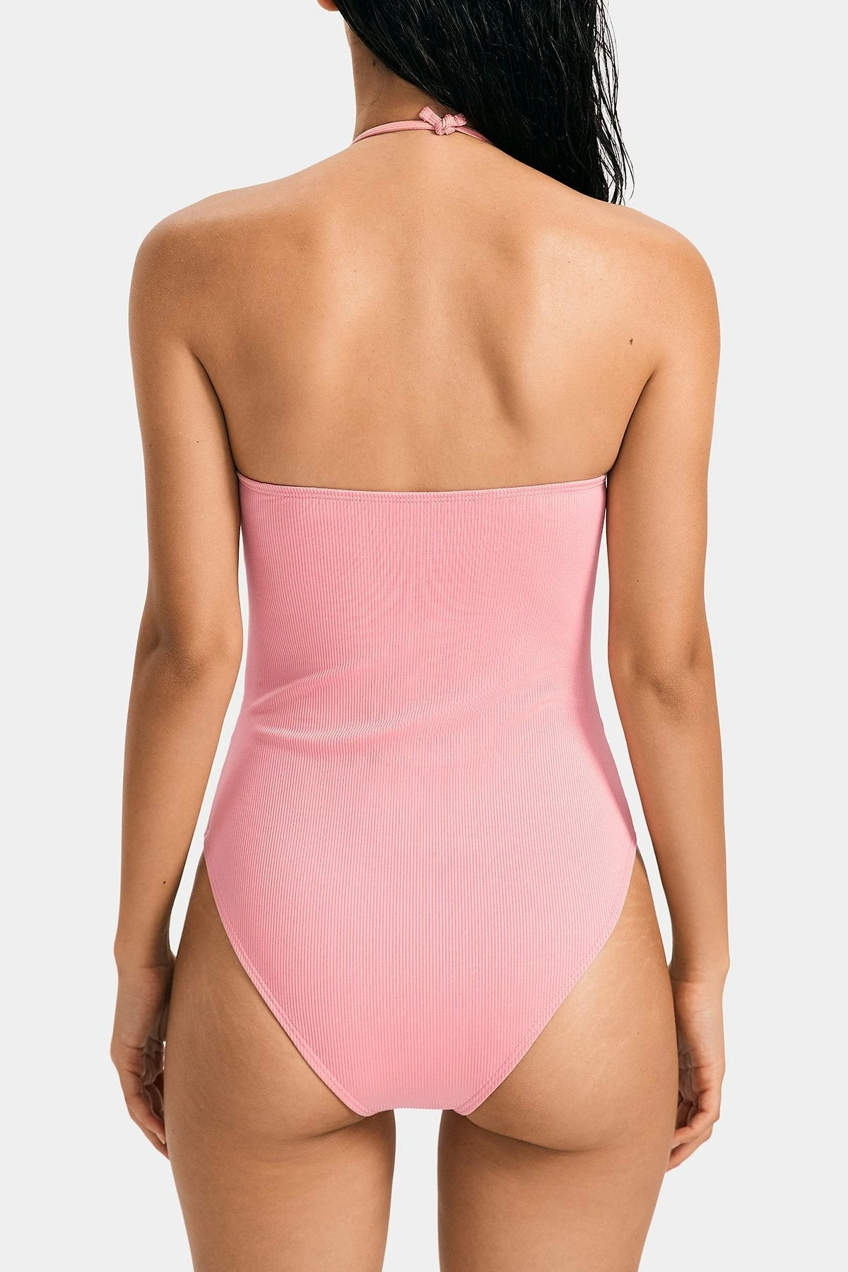 Solado Halter Neck Drawstring Ruched Ribbed One-piece Swimsuit 7 Solado Halter Neck Drawstring Ruched Ribbed One-piece Swimsuit - Image 7