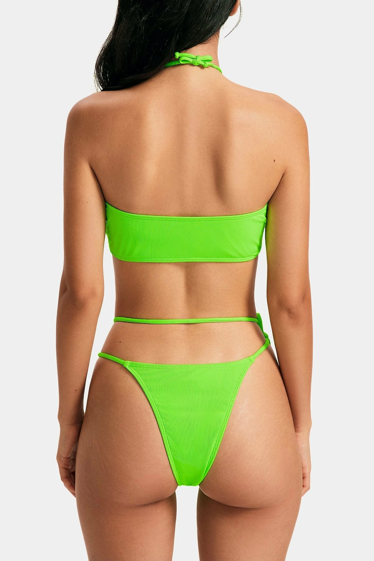 Solado Halter Neck Drawstring Ruched Solid Bikini Swimsuit 7 Solado Halter Neck Drawstring Ruched Solid Bikini Swimsuit - Image 7