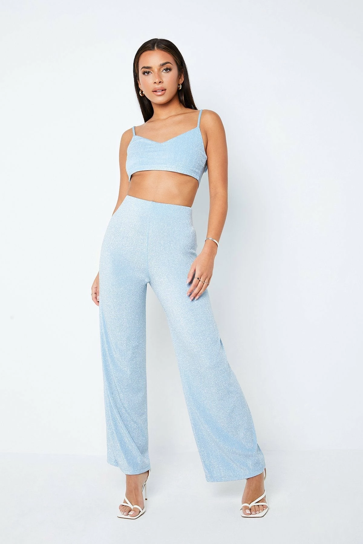 Solado Solid Crop Cami Top & High Waist Draped Pants Set 3 Solado Solid Crop Cami Top & High Waist Draped Pants Set - Image 3