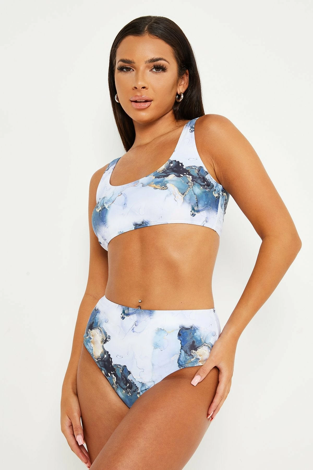Solado U Neck Marble Print Bikini Swimsuit 2 Solado U Neck Marble Print Bikini Swimsuit - Image 2