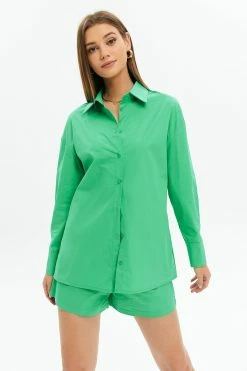 Solado Button Front Top & Solid Shorts Set