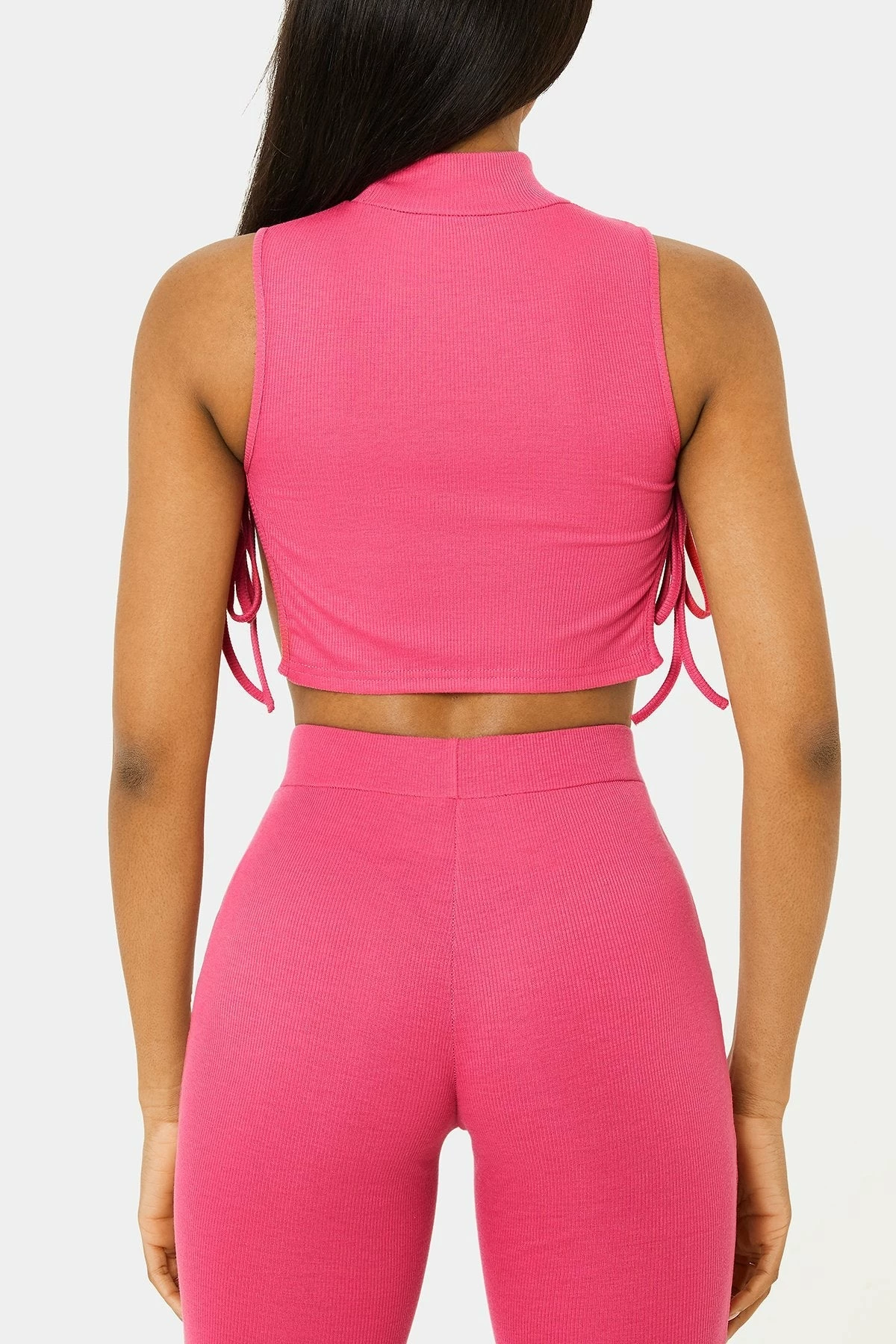 SOLADO Mock Neck Tie Side Split Hem Crop Top 7 SOLADO Mock Neck Tie Side Split Hem Crop Top - Image 7