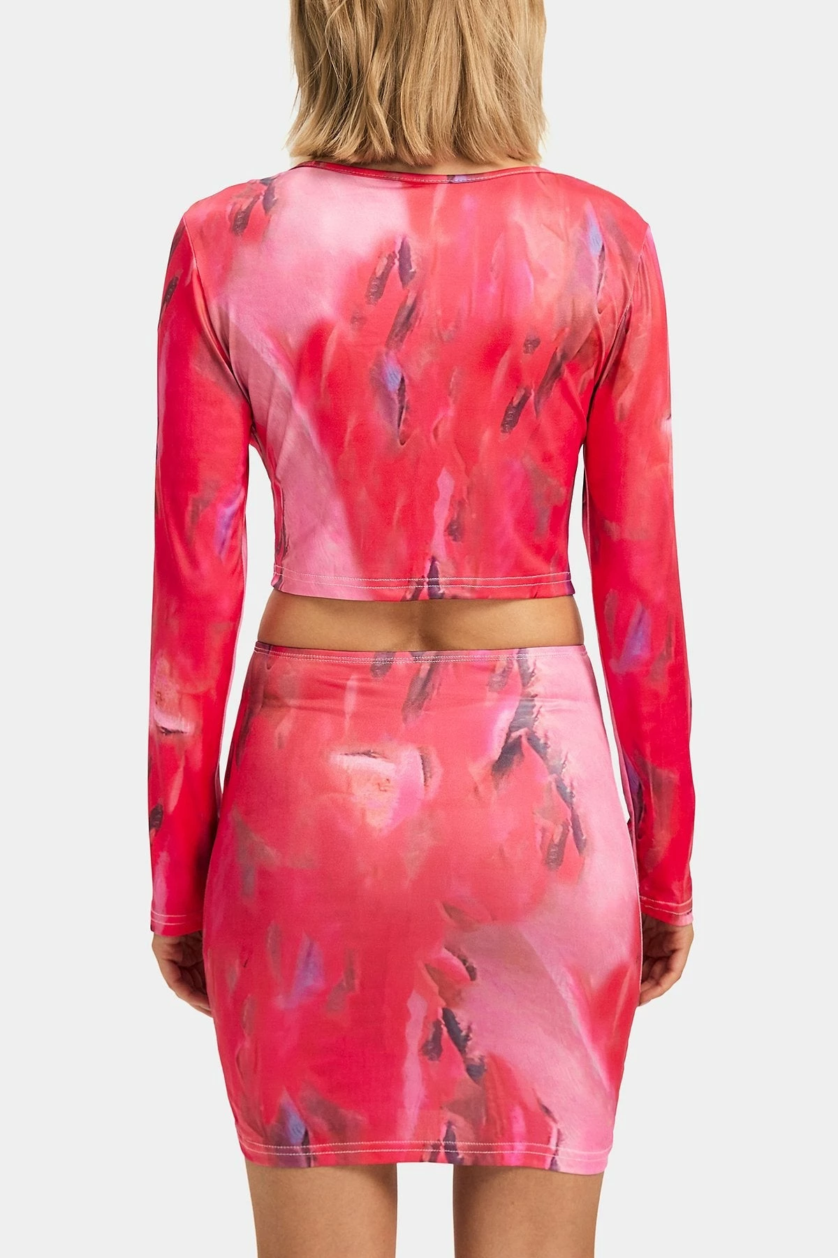 Solado Tie Front Long Sleeve Top & Abstract Print Skirt Set 7 Solado Tie Front Long Sleeve Top & Abstract Print Skirt Set - Image 7