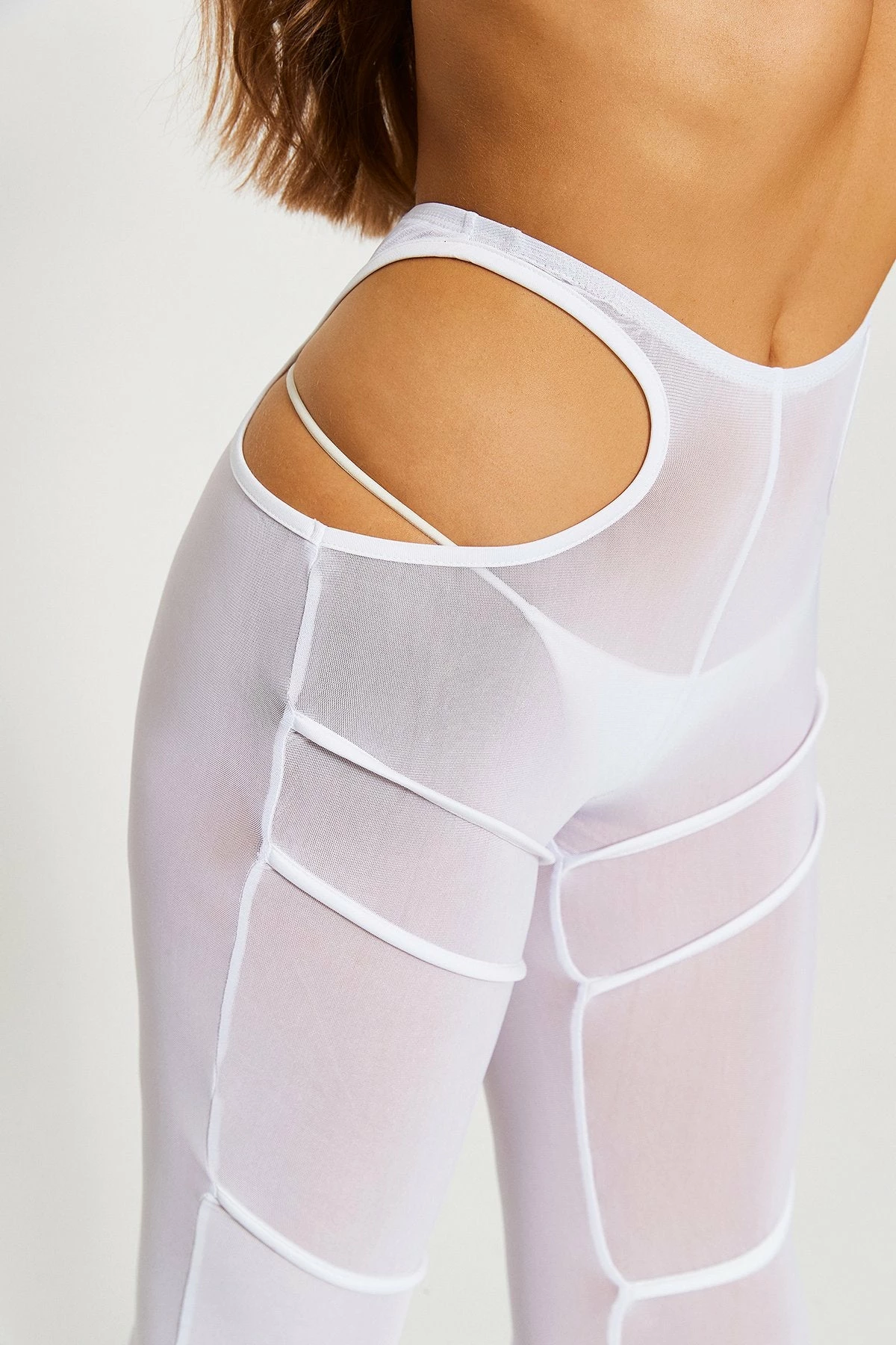 Solado Halter Neck Open Back Top & Cut Out Mesh Pants Set With Panty 5 Solado Halter Neck Open Back Top & Cut Out Mesh Pants Set With Panty - Image 5