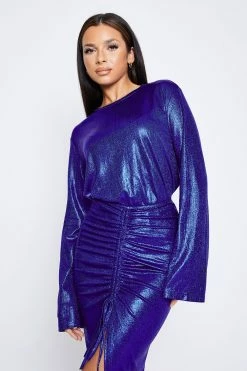 SOLADO Flared Sleeve Sheen Top & Ruched Split Hem Skirt Set -Solado Shop jpeg 25ebf997 30cc 4b76 b110 4ce34cd8d0fc 1800x1800