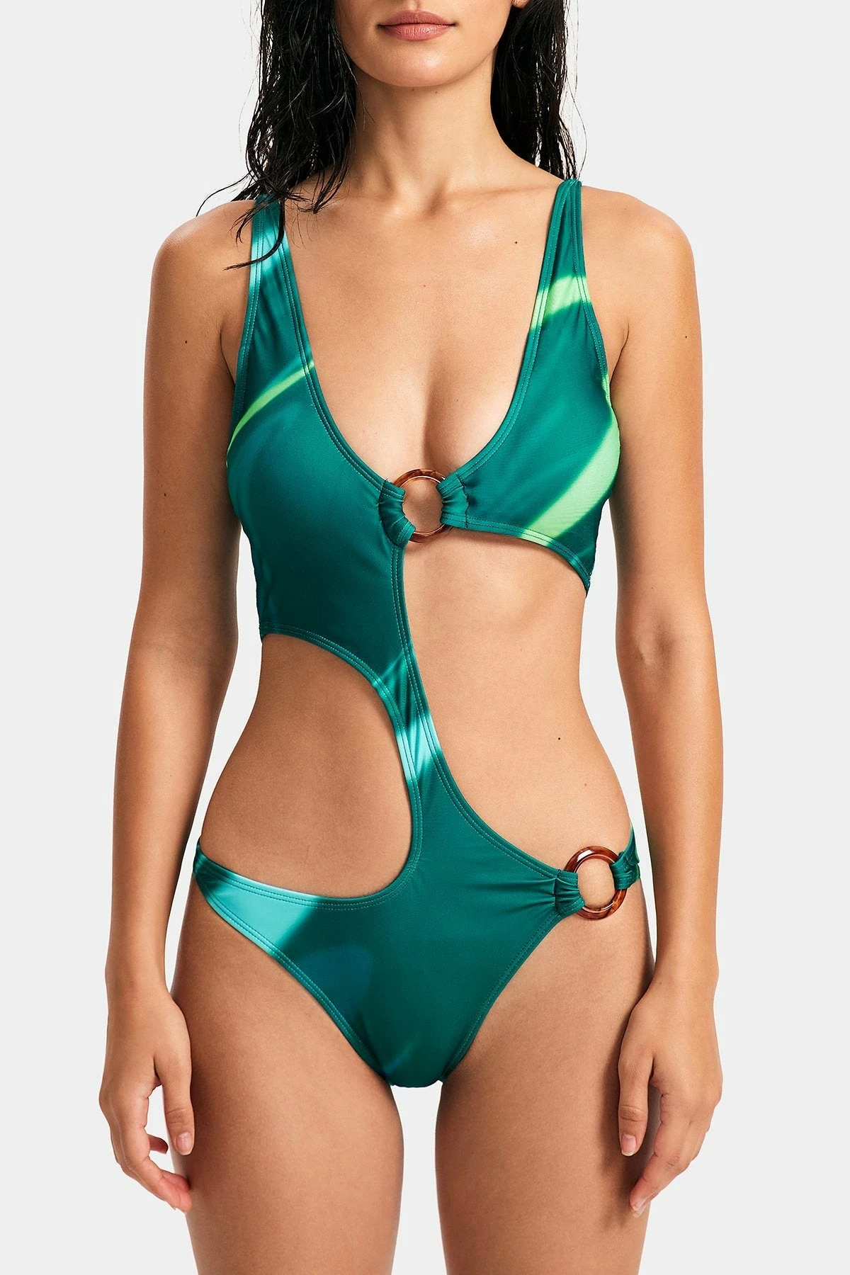 Solado Abstract Print O-Ring Front Cut Out One-piece Swimsuit 6 Solado Abstract Print O-Ring Front Cut Out One-piece Swimsuit - Image 6