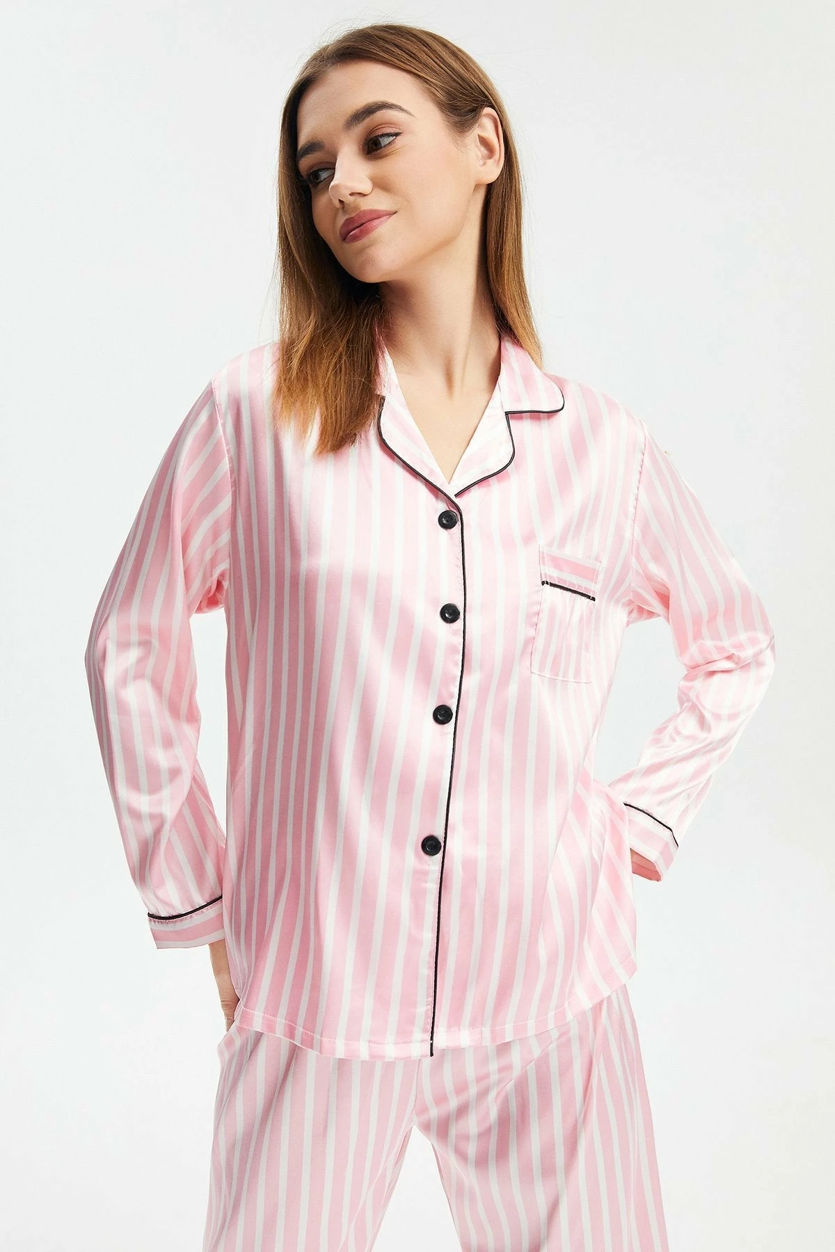 Solado Button Front Top & Stripe Print Pants Set 3 Solado Button Front Top & Stripe Print Pants Set - Image 3