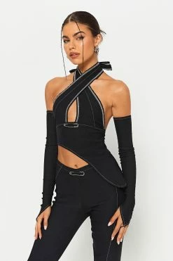 SOLADO Top-stitching Asymmetrical Hem Top & Pin Decor Pants Set With Oversleeve 9 SOLADO Top-stitching Asymmetrical Hem Top & Pin Decor Pants Set With Oversleeve -Solado Shop jpeg 2f18a00b da7b 4987 83e1 79c7e5973686 1800x1800
