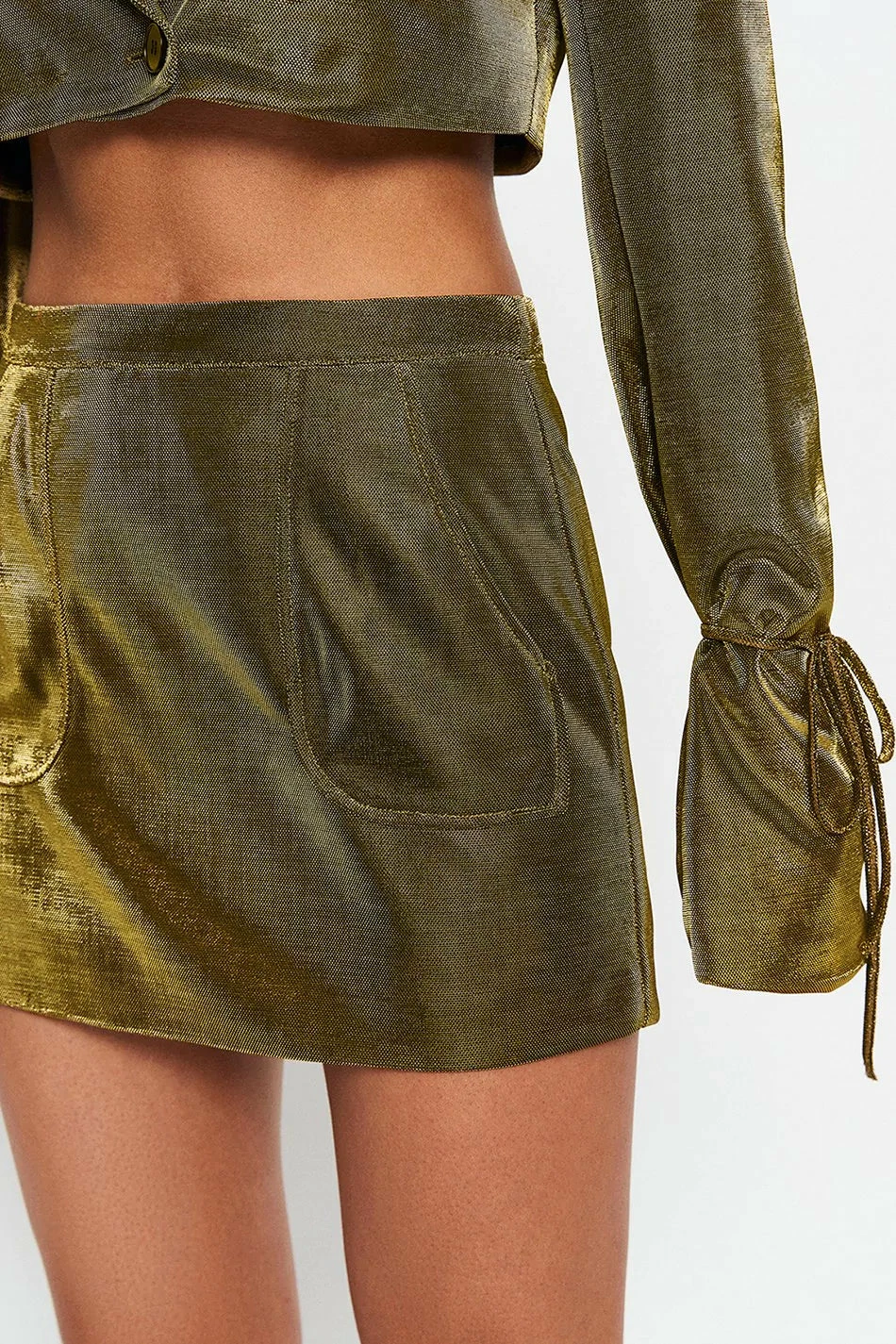 SOLADO High Waist Dual Pocket Sheen Mini Skirt 5 SOLADO High Waist Dual Pocket Sheen Mini Skirt - Image 5