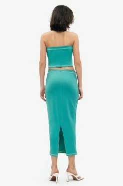 Alternative view of Solado Top-stitching Tube Crop Top & Split Hem Skirt Set