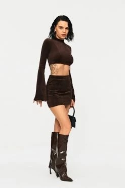 SOLADO Velvet High Waist Bodycon Solid Mini Skirt -Solado Shop jpeg 33471acc 3051 4468 ab05 558cdafe78cc 1800x1800