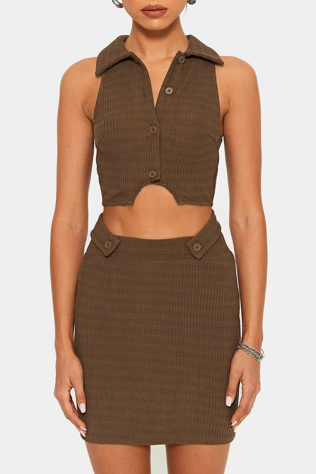 SOLADO Open Back Crop Top & Knitted Mini Skirt Set 6 SOLADO Open Back Crop Top & Knitted Mini Skirt Set - Image 6