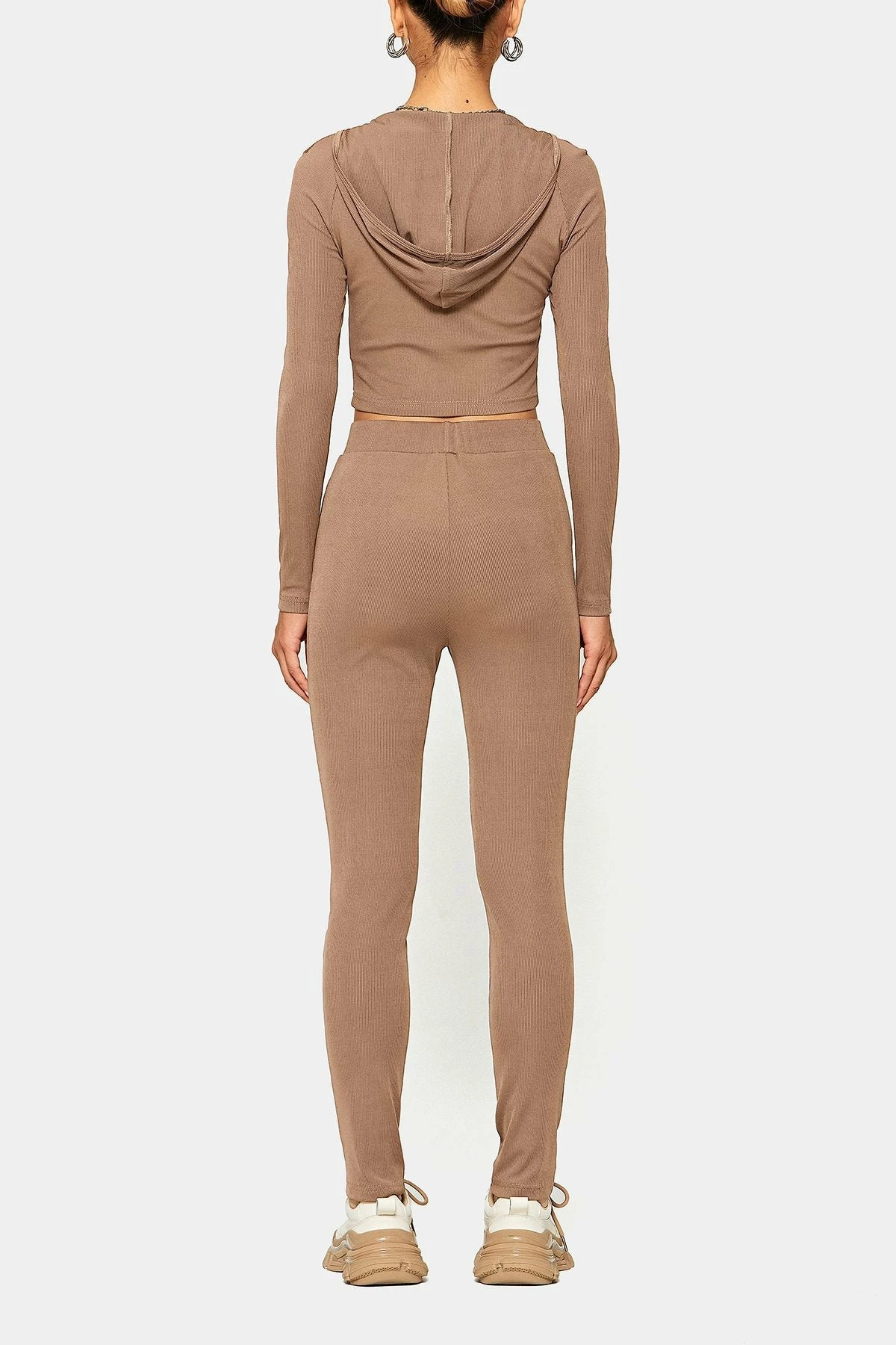 SOLADO Long Sleeve Crop Hoodie & High Waist Ribbed Pants Set 7 SOLADO Long Sleeve Crop Hoodie & High Waist Ribbed Pants Set - Image 7