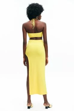 Alternative view of Solado Backless Hanky Hem Top & Drawstring Waist Spilt Skirt Set