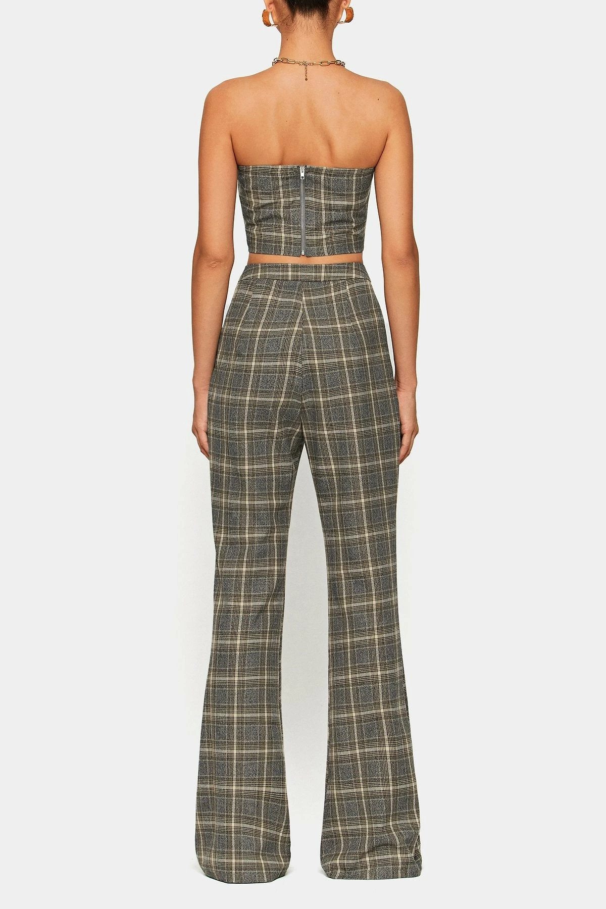 SOLADO Check Print Tube Top & High Waist Pants Set 7 SOLADO Check Print Tube Top & High Waist Pants Set - Image 7