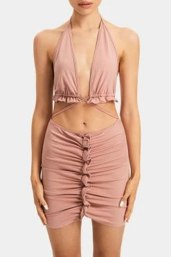 Solado Frill Trim Halter Neck Top & Ruched Bodycon Skirt Set -Solado Shop jpeg 3be25e50 7bd8 4078 bf2d 6f78fcd5fe42 1800x1800