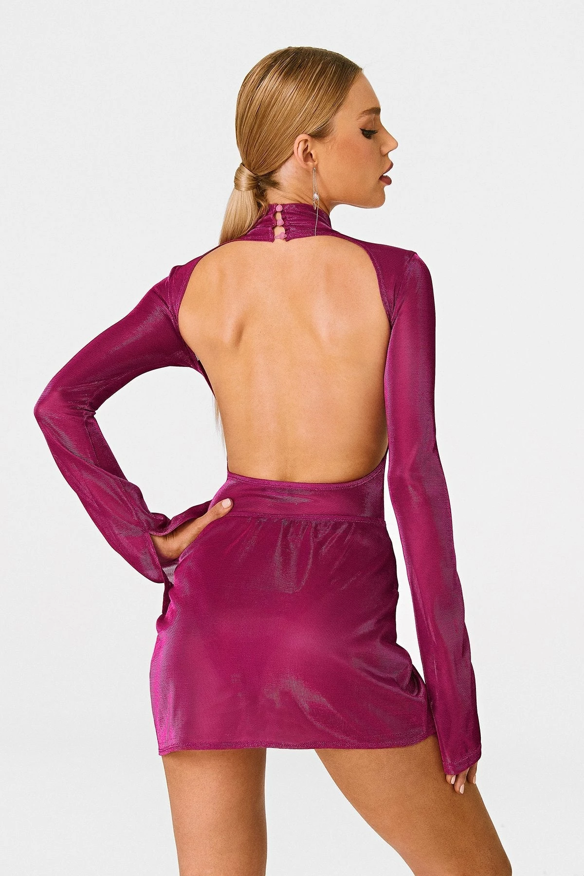 SOLADO Open Back Long Sleeve Bodysuit & Split Hem Skirt Set 2 SOLADO Open Back Long Sleeve Bodysuit & Split Hem Skirt Set - Image 2