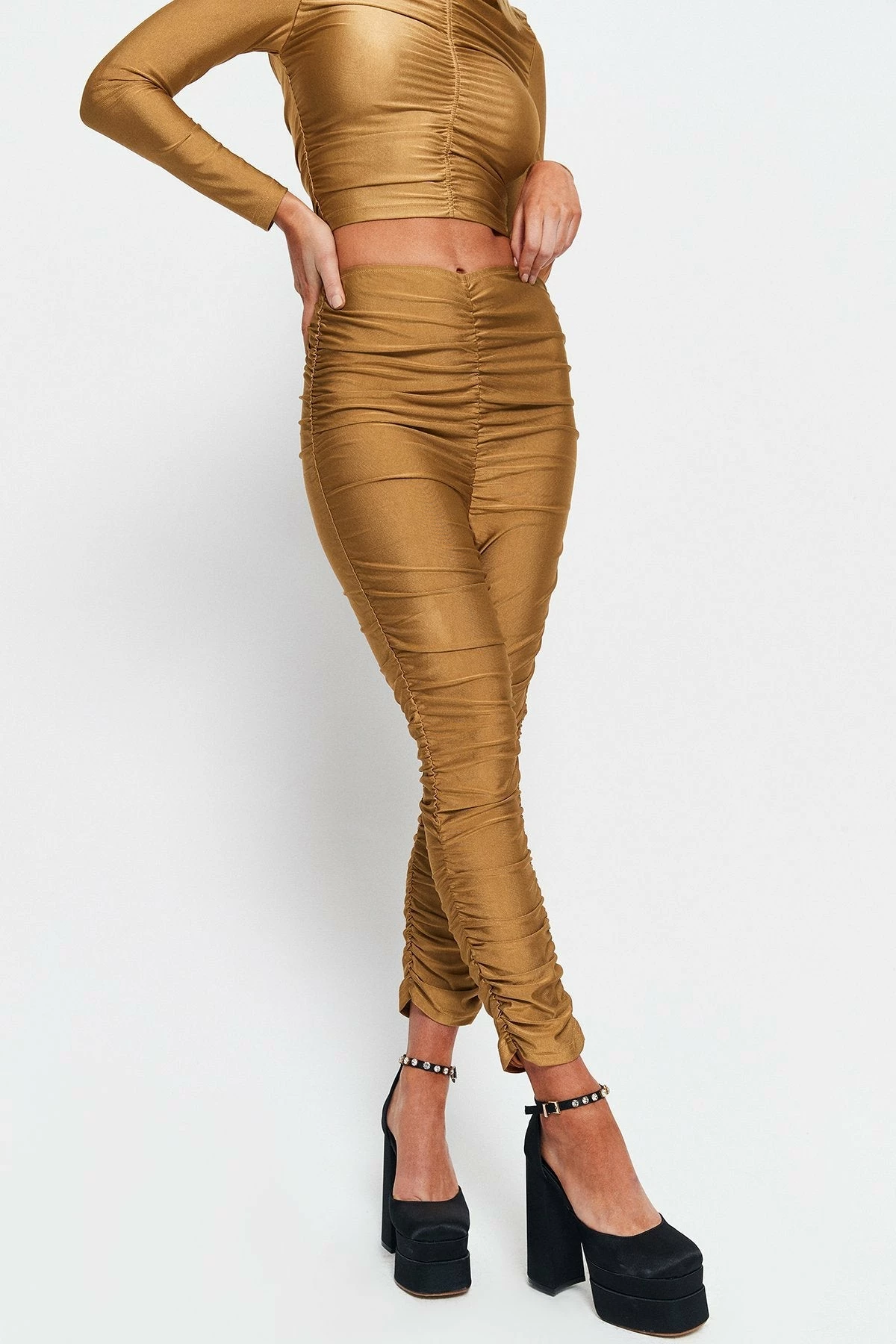 SOLADO High Waist Ruched Solid Skinny Pants 2 SOLADO High Waist Ruched Solid Skinny Pants - Image 2