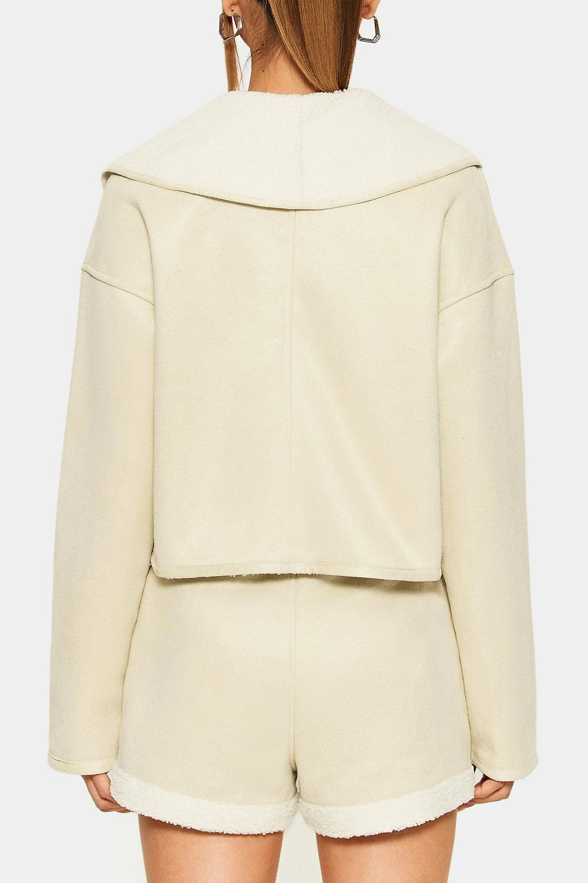 Solado Lapel Neck Fluffy Trim Long Sleeve Coat 7 Solado Lapel Neck Fluffy Trim Long Sleeve Coat - Image 7