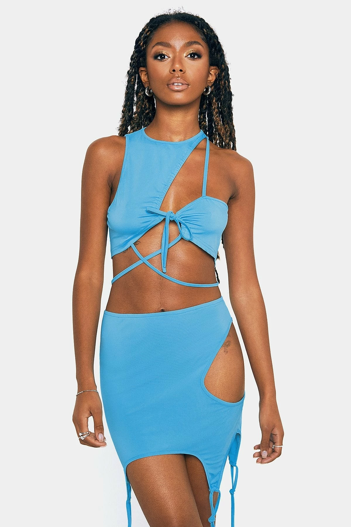 SOLADO Tie Front Tank Top & Cut Out Bodycon Skirt Set 2 SOLADO Tie Front Tank Top & Cut Out Bodycon Skirt Set - Image 2