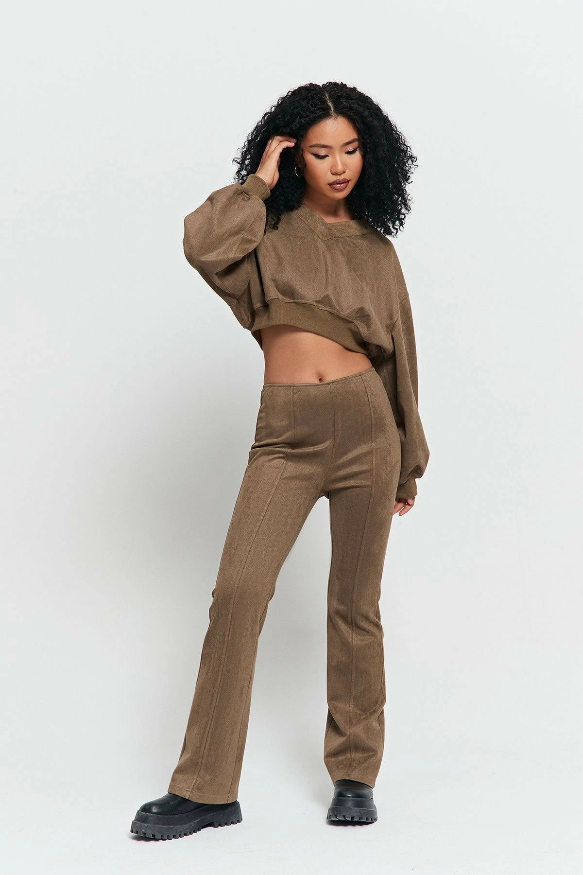 SOLADO Low Waist Seam Detail Solid Straight Pants 4 SOLADO Low Waist Seam Detail Solid Straight Pants - Image 4