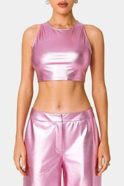 SOLADO Vinyl Sleeveless Cinched Waist Sheen Crop Top -Solado Shop jpeg 4ecb7327 8c0c 4dcd a668 b84d8e04c445 1800x1800