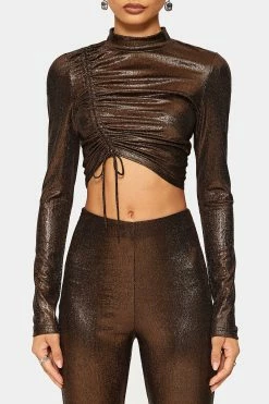 SOLADO Mock Neck Drawstring Ruched Sheen Long Sleeve Top 12 SOLADO Mock Neck Drawstring Ruched Sheen Long Sleeve Top -Solado Shop jpeg 5422d168 10c7 45fb 8c86 8b00f9124a27 1800x1800