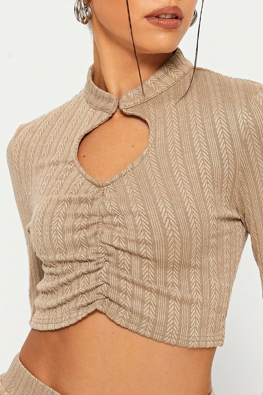 SOLADO Cut Out Ruched Long Sleeve Top & Knitted Skirt Set 5 SOLADO Cut Out Ruched Long Sleeve Top & Knitted Skirt Set - Image 5