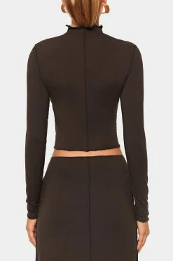 SOLADO Mock Neck Seam Detail Lettuce Trim Long Sleeve Top -Solado Shop jpeg 58a4e8f5 4068 4292 8598 09d20457e2ff 1800x1800