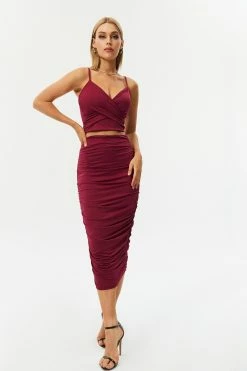 Solado Cross Wrap Cami Pleated Two Piece Skirt Set