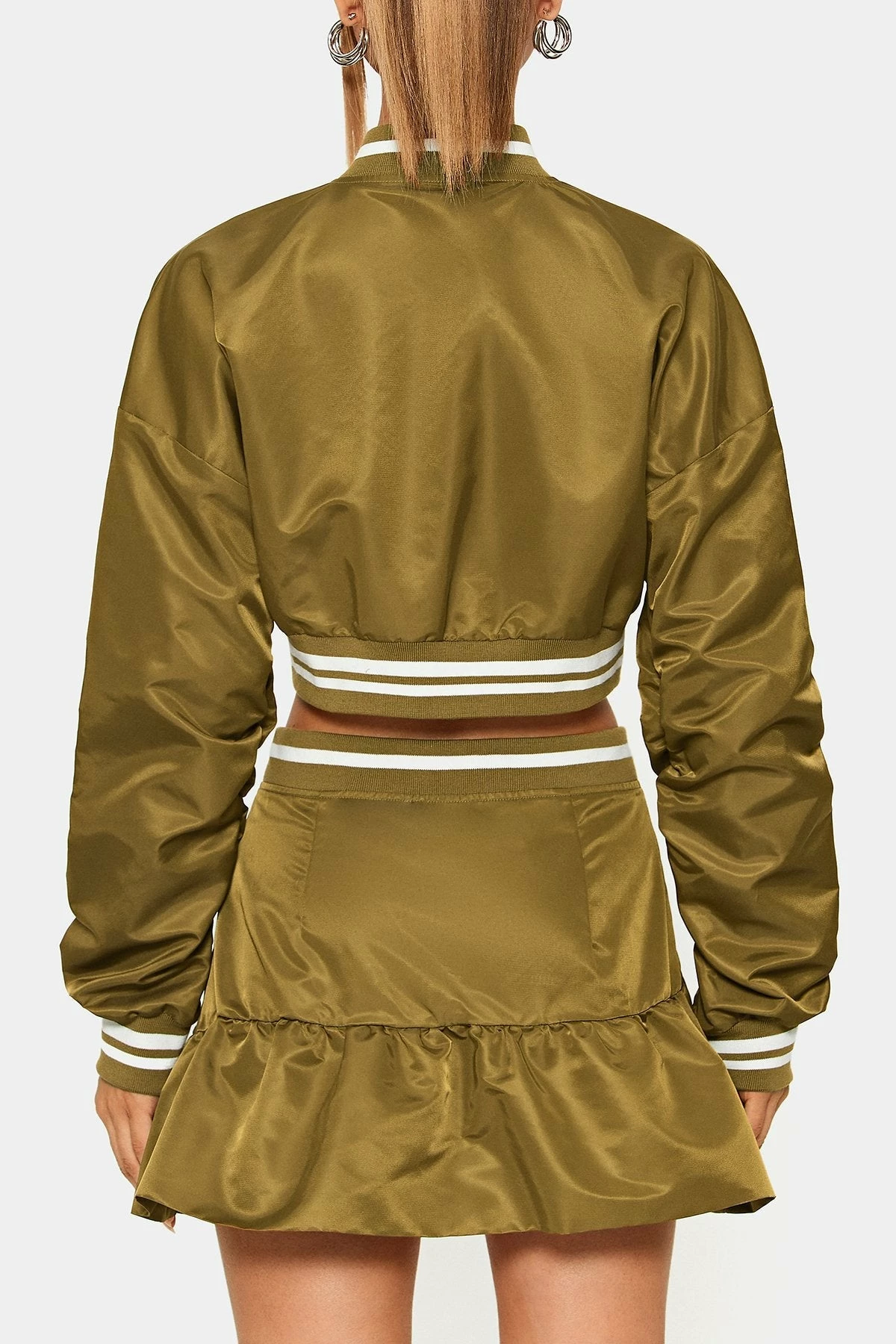 SOLADO Colorblock Trim Crop Coat & Zipper Side Ruffle Skirt Set 7 SOLADO Colorblock Trim Crop Coat & Zipper Side Ruffle Skirt Set - Image 7