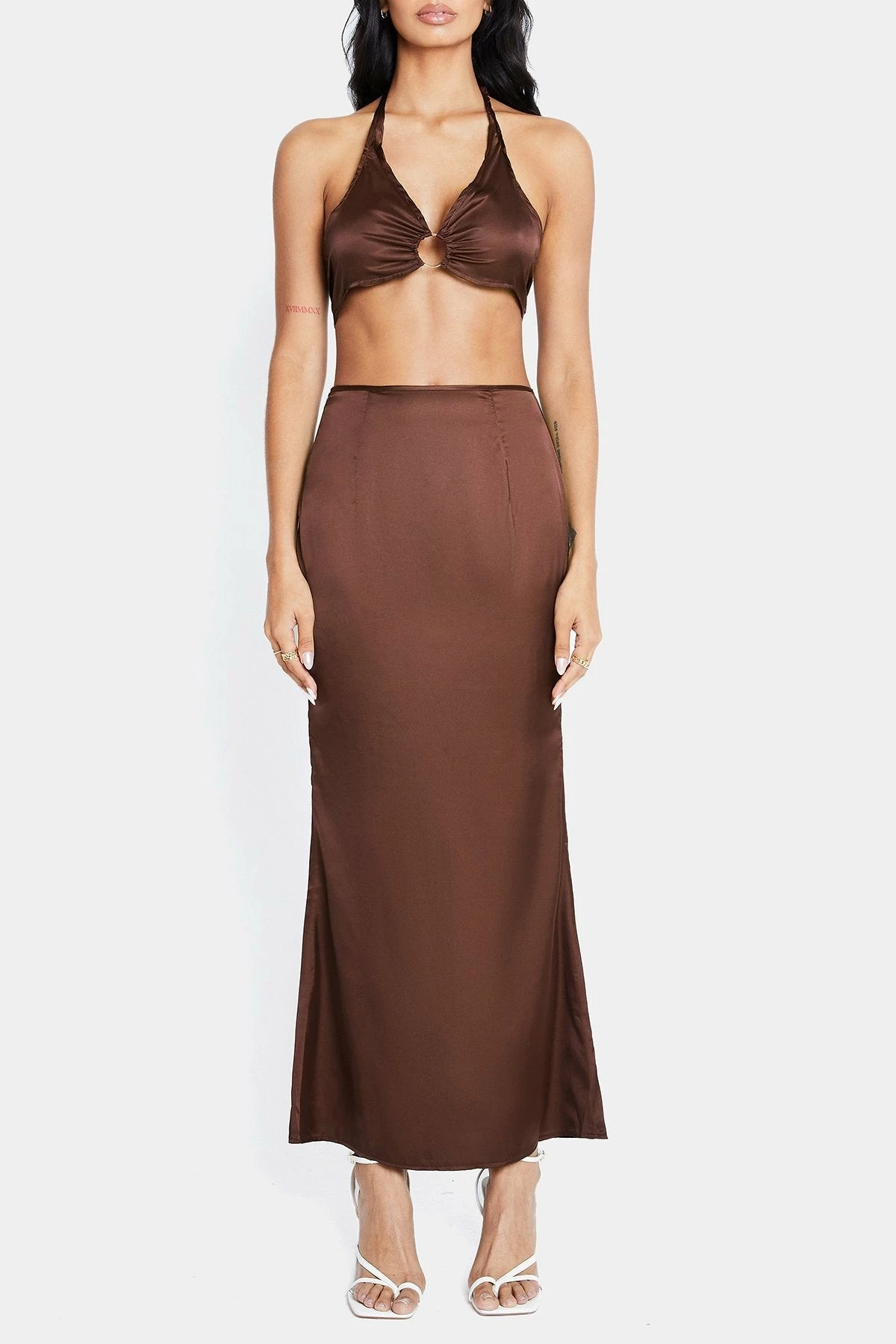 Solado Halter Neck Tie Back Crop Top & Mermaid Skirt Set 6 Solado Halter Neck Tie Back Crop Top & Mermaid Skirt Set - Image 6