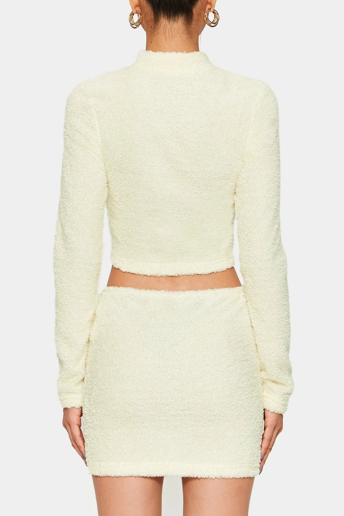 SOLADO Fluffy Long Sleeve Crop Top & Bodycon Mini Skirt Set 7 SOLADO Fluffy Long Sleeve Crop Top & Bodycon Mini Skirt Set - Image 7