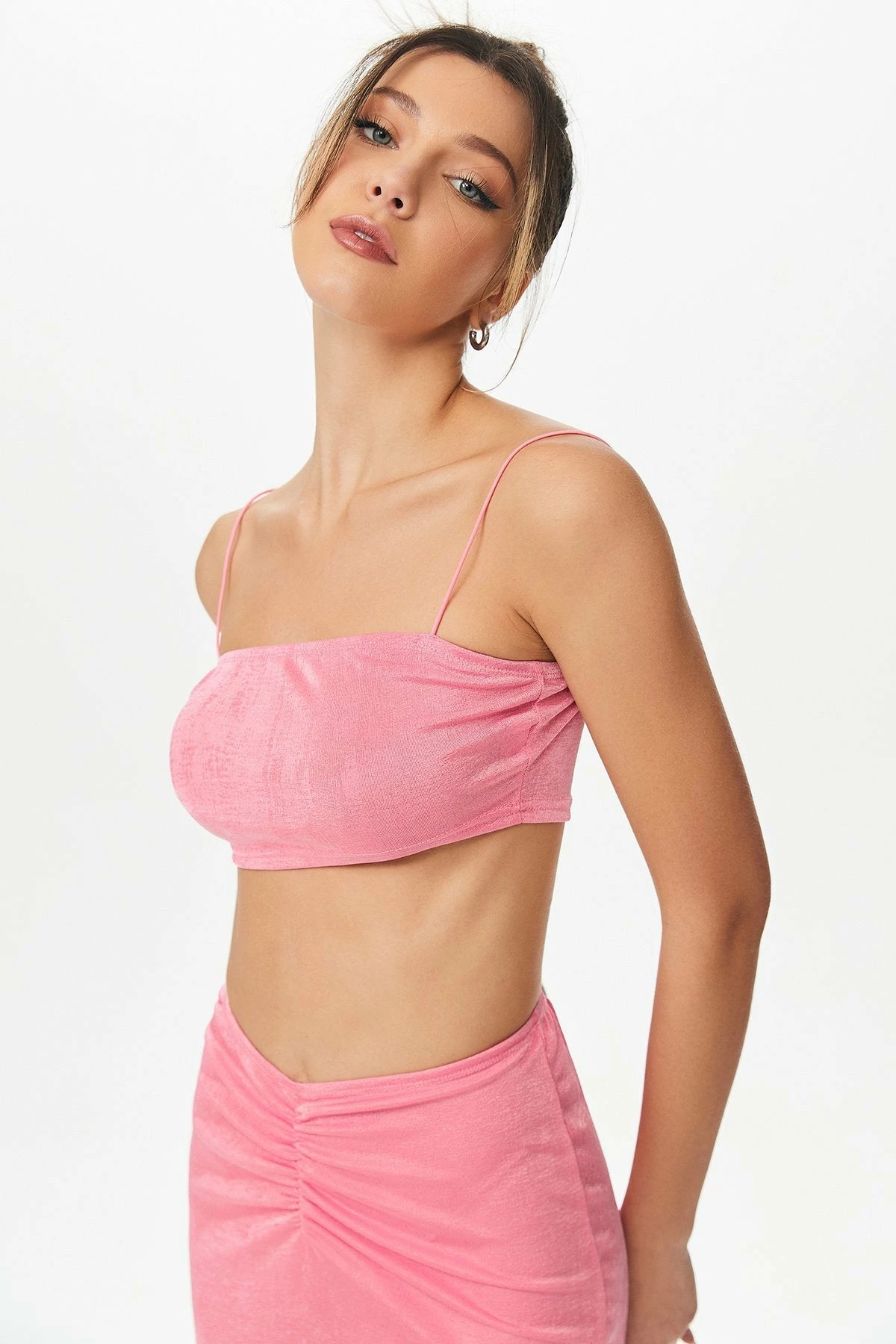 Solado Solid Cami Crop Top & Ruched Skirt Set 5 Solado Solid Cami Crop Top & Ruched Skirt Set - Image 5