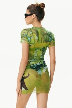 Alternative view of Solado Abstract Print Crop Top & Mesh Skirt Set