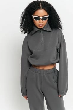 Alternative view of SOLADO Drop Shoulder Top-stitching Cinched Waist Sweater