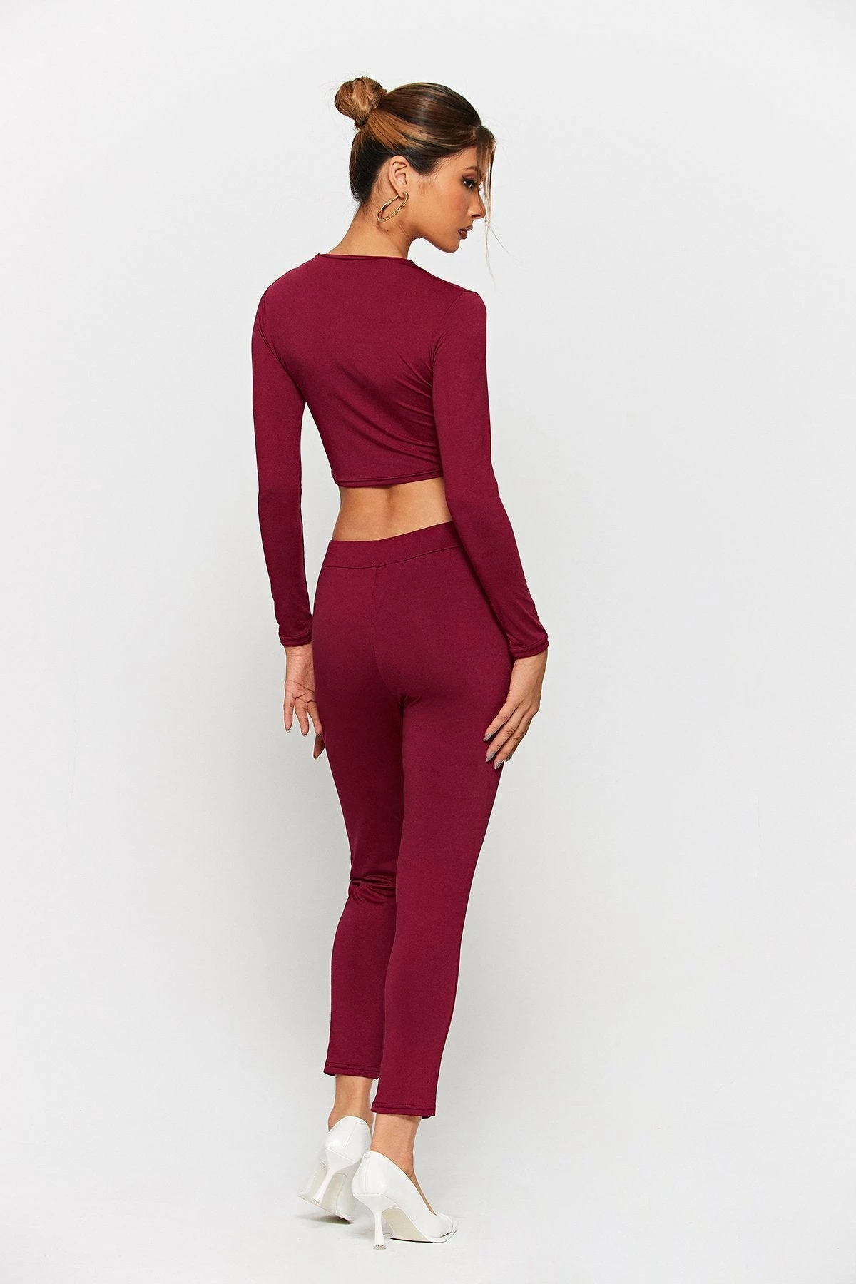 Solado Basic Soild Long Sleeve Top & High Waist Pants Set 4 Solado Basic Soild Long Sleeve Top & High Waist Pants Set - Image 4