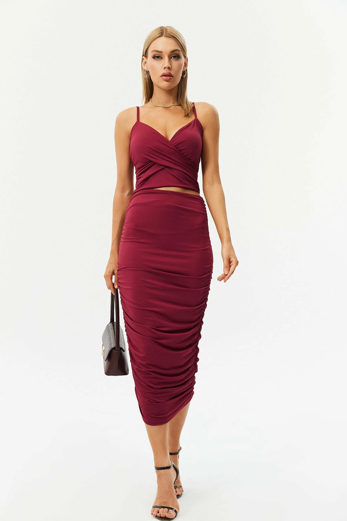 Solado Cross Wrap Cami Pleated Two Piece Skirt Set 5 Solado Cross Wrap Cami Pleated Two Piece Skirt Set - Image 5