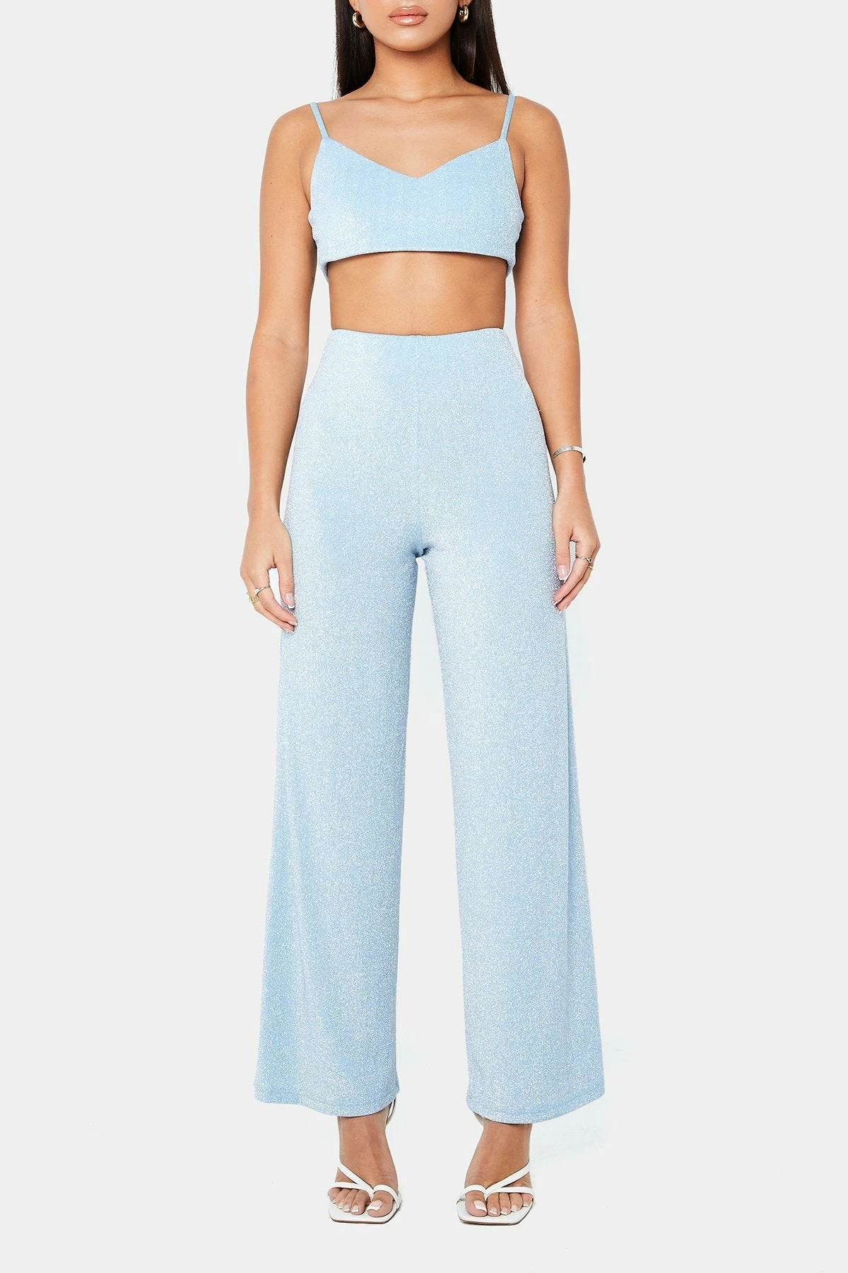 Solado Solid Crop Cami Top & High Waist Draped Pants Set 6 Solado Solid Crop Cami Top & High Waist Draped Pants Set - Image 6