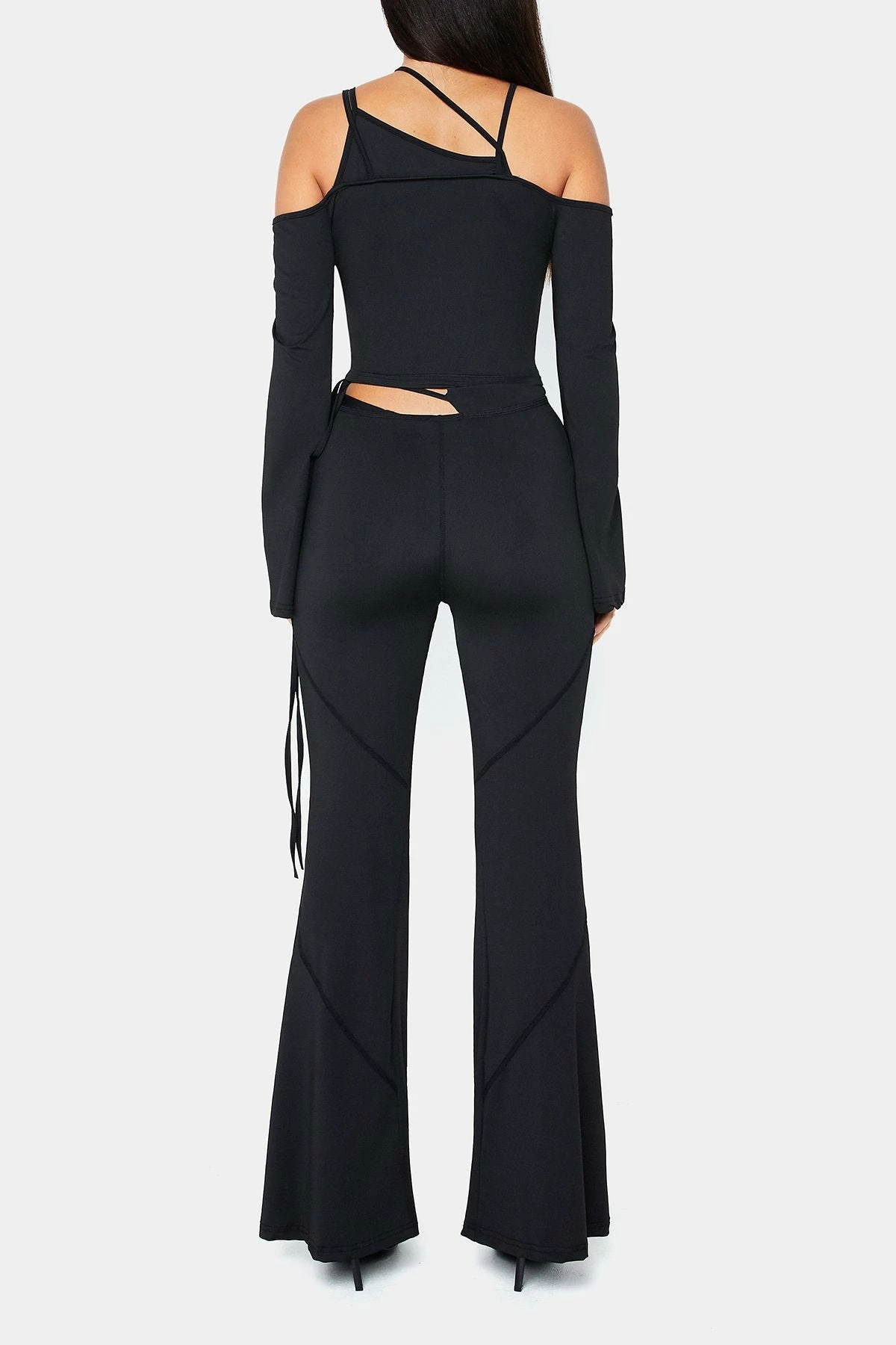 Solado Asymmetrical Neck Crop Top & Tie Detail Pants Set 7 Solado Asymmetrical Neck Crop Top & Tie Detail Pants Set - Image 7