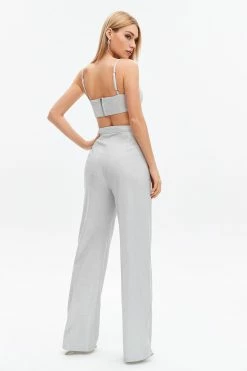 Alternative view of Solado Zipper Back Crop Top & High Waist Lurex Pants Set