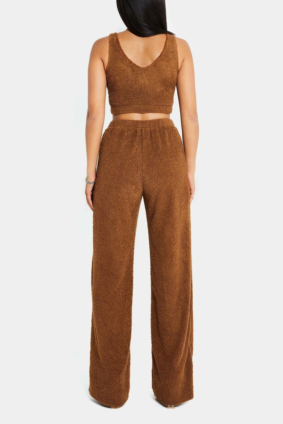 SOLADO Fluffy Sleeveless Crop Top & High Waist Pants Set 7 SOLADO Fluffy Sleeveless Crop Top & High Waist Pants Set - Image 7