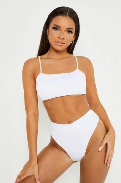 Solado U Neck Solid High Waist Bikini Swimsuit
