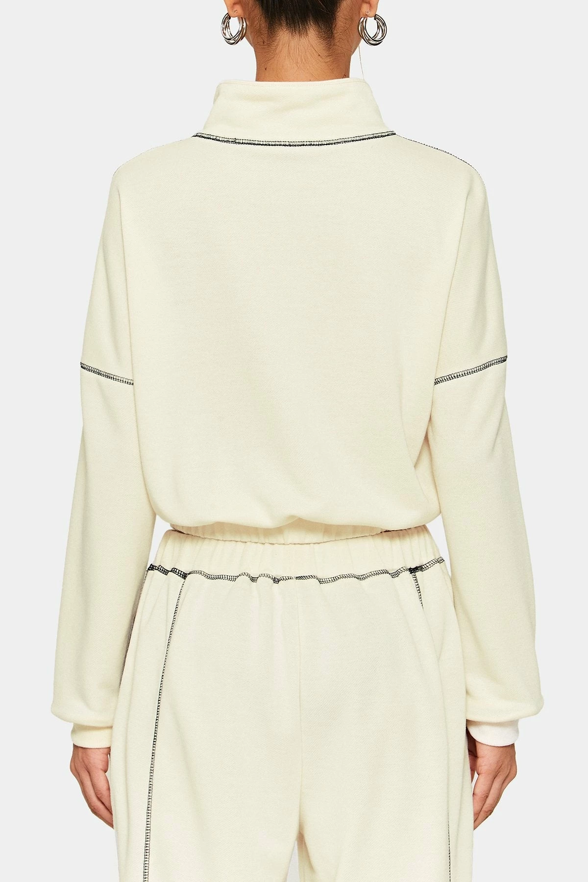 SOLADO Half Zipper Top-stitching Cinched Waist Sweater 7 SOLADO Half Zipper Top-stitching Cinched Waist Sweater - Image 7