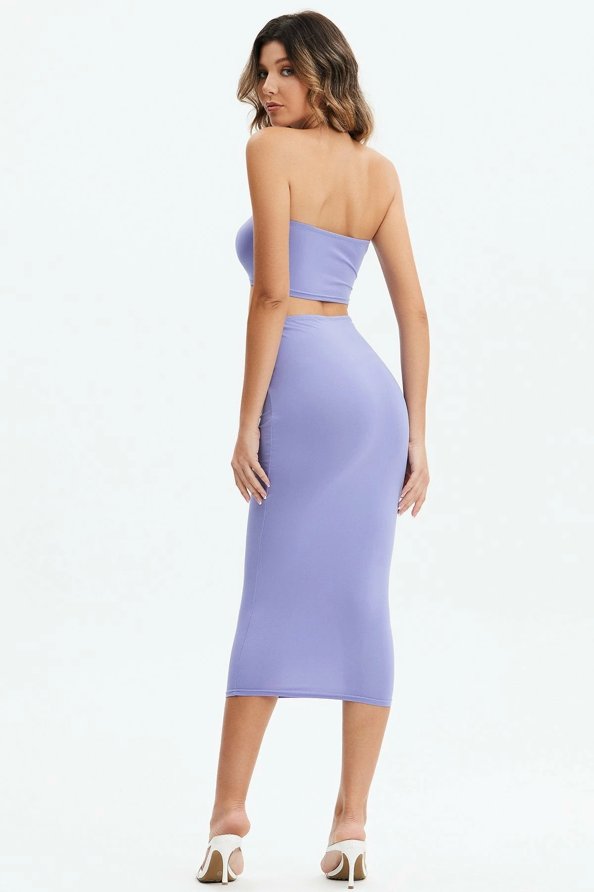 Solado Solid Crop Top & Bodycon Skirt Set 2 Solado Solid Crop Top & Bodycon Skirt Set - Image 2